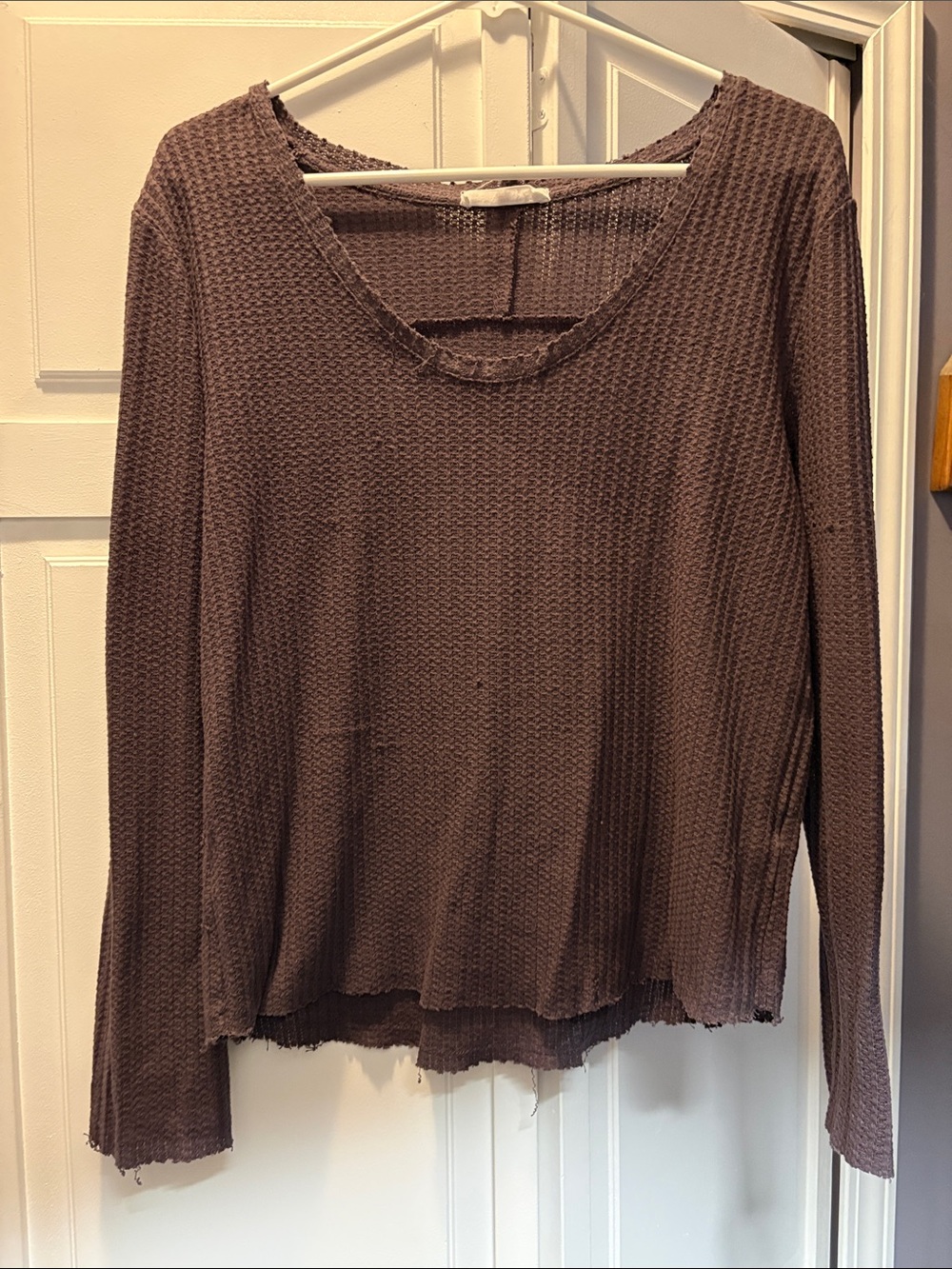 Forever 21 Waffle Knit Long-Sleeve Top in Purple